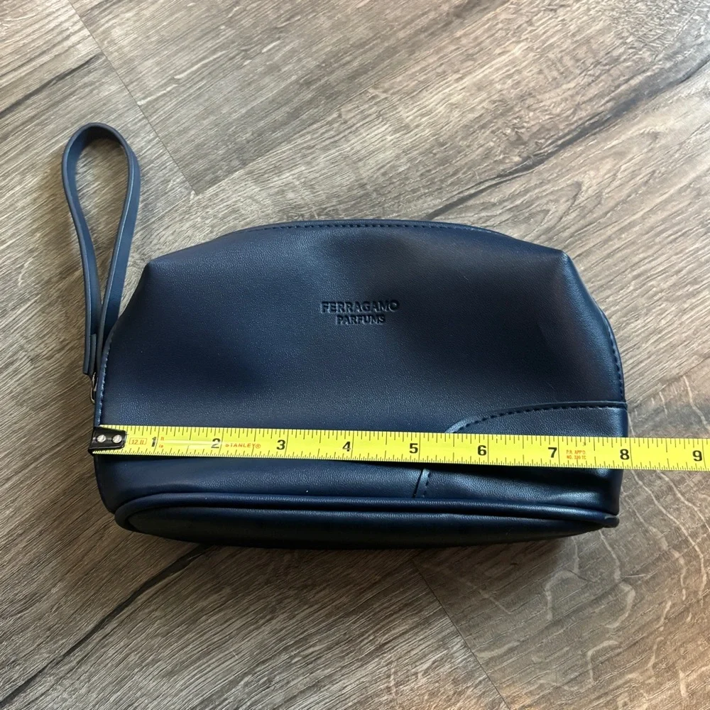 Ferragamo Navy Blue Cosmetic/Toiletry Bag